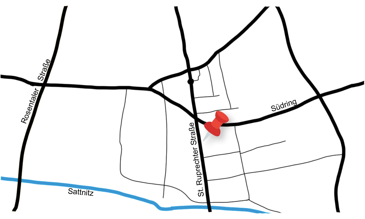 Lageplan der Praxis in der St. Ruprechter Straße 99, Klagenfurt
